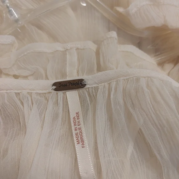 Free People Cream Ruffle Blouse - Picture 2 of 5